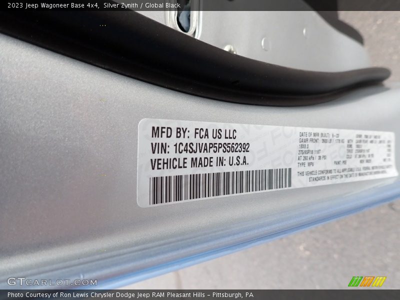 Silver Zynith / Global Black 2023 Jeep Wagoneer Base 4x4