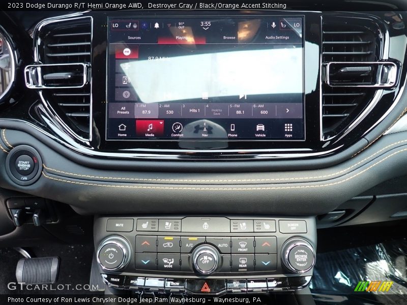 Destroyer Gray / Black/Orange Accent Stitching 2023 Dodge Durango R/T Hemi Orange AWD