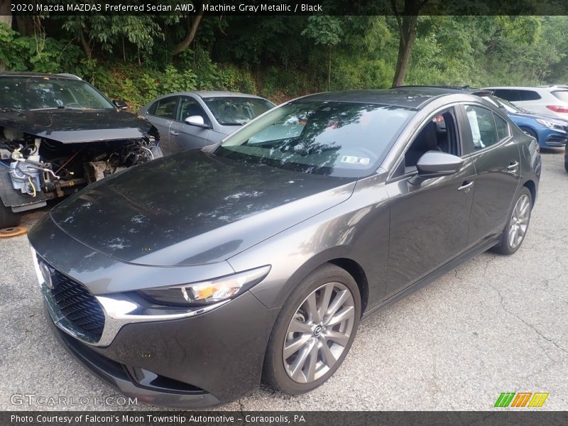 Machine Gray Metallic / Black 2020 Mazda MAZDA3 Preferred Sedan AWD