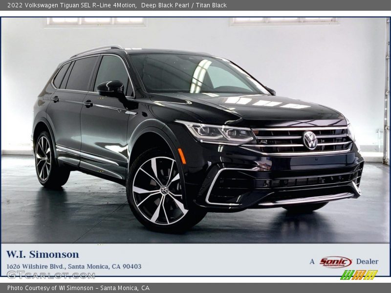 Deep Black Pearl / Titan Black 2022 Volkswagen Tiguan SEL R-Line 4Motion