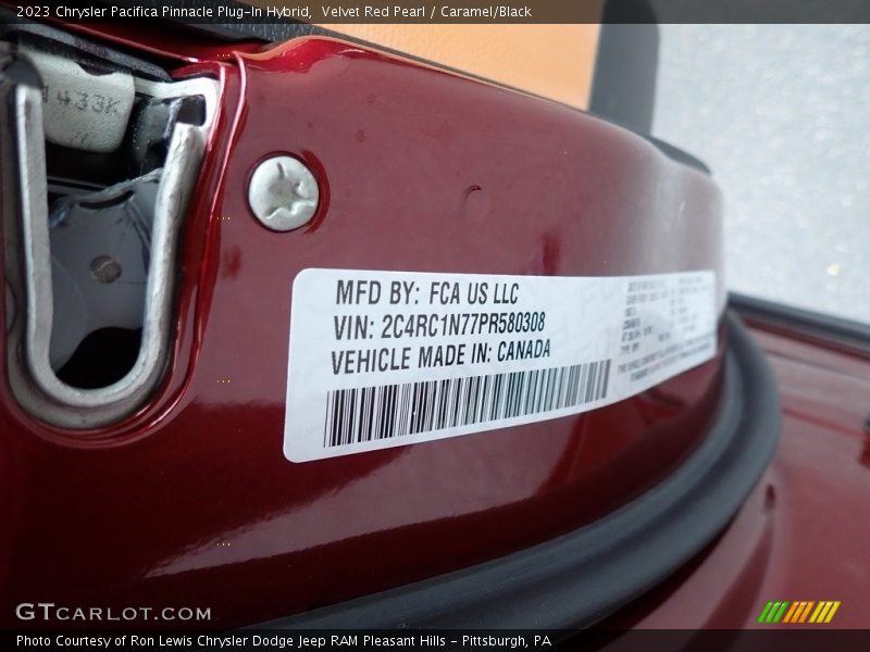 Velvet Red Pearl / Caramel/Black 2023 Chrysler Pacifica Pinnacle Plug-In Hybrid