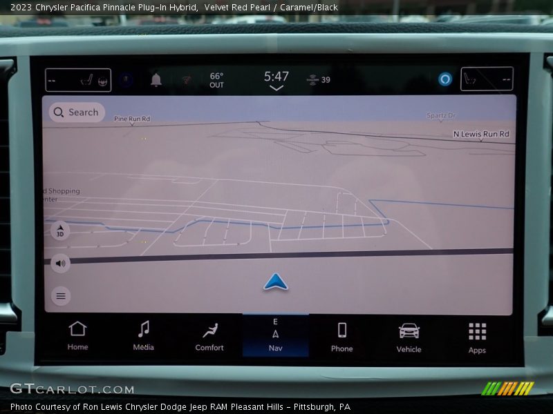 Navigation of 2023 Pacifica Pinnacle Plug-In Hybrid