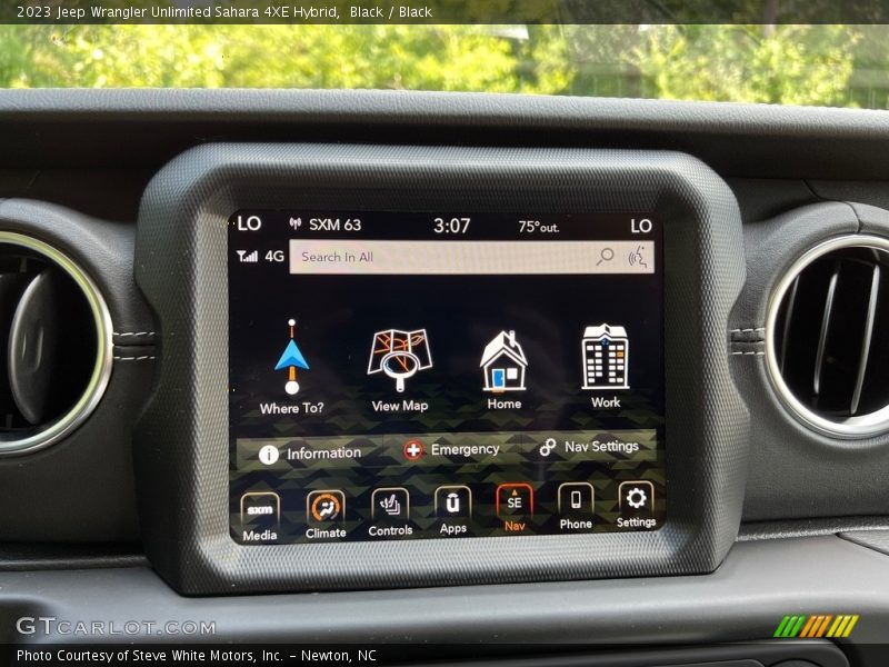 Controls of 2023 Wrangler Unlimited Sahara 4XE Hybrid