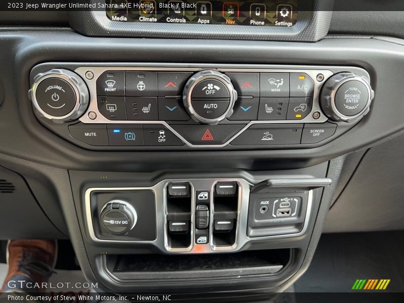 Controls of 2023 Wrangler Unlimited Sahara 4XE Hybrid