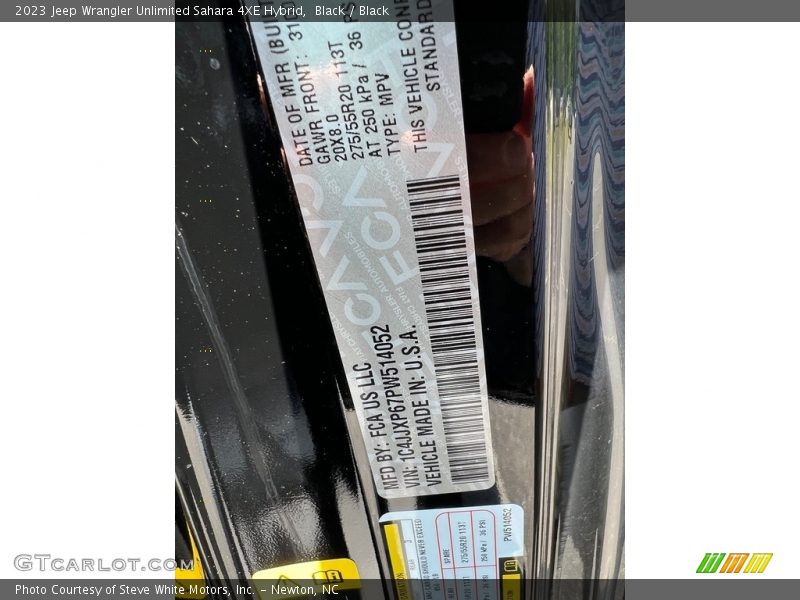 Black / Black 2023 Jeep Wrangler Unlimited Sahara 4XE Hybrid
