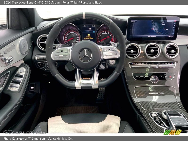 Polar White / Porcelain/Black 2020 Mercedes-Benz C AMG 63 S Sedan