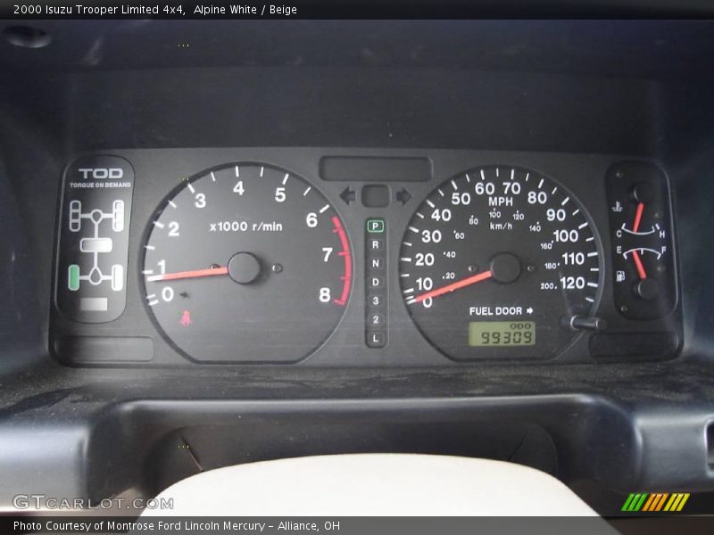 Alpine White / Beige 2000 Isuzu Trooper Limited 4x4