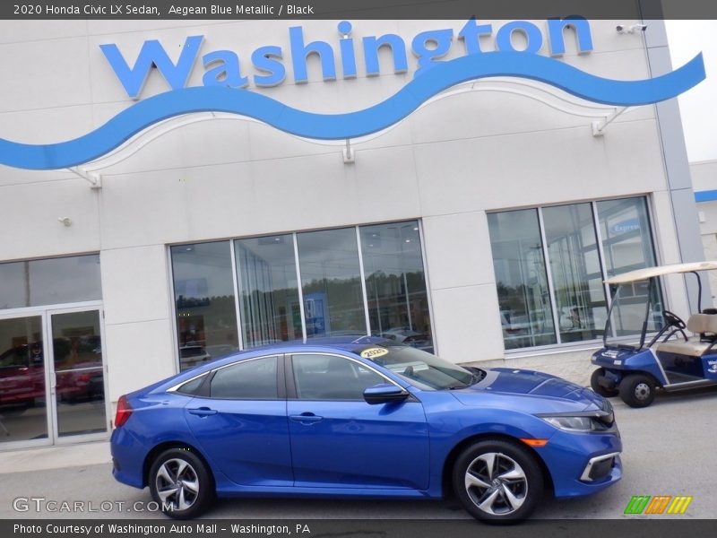 Aegean Blue Metallic / Black 2020 Honda Civic LX Sedan