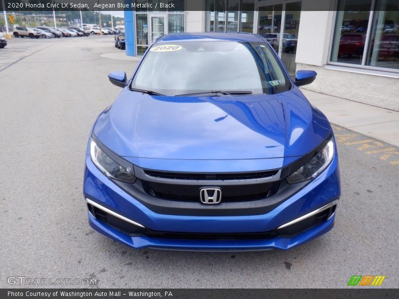 Aegean Blue Metallic / Black 2020 Honda Civic LX Sedan