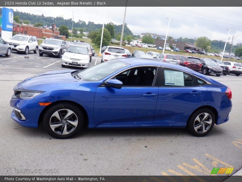 Aegean Blue Metallic / Black 2020 Honda Civic LX Sedan