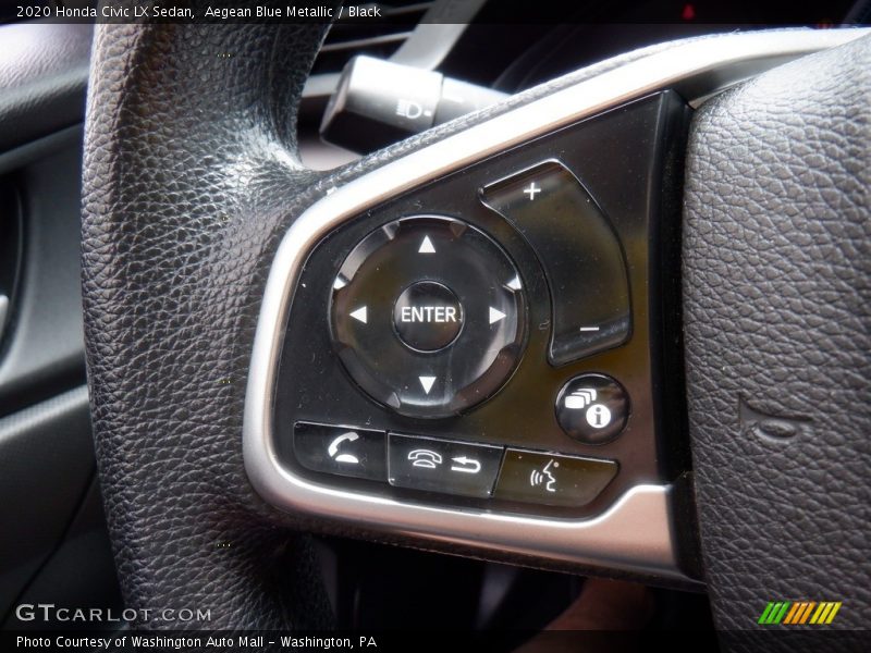 Aegean Blue Metallic / Black 2020 Honda Civic LX Sedan