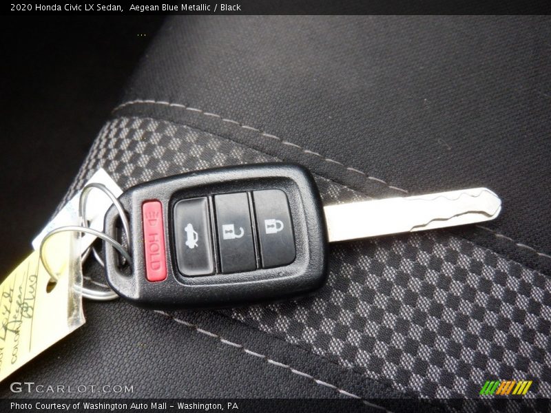 Aegean Blue Metallic / Black 2020 Honda Civic LX Sedan