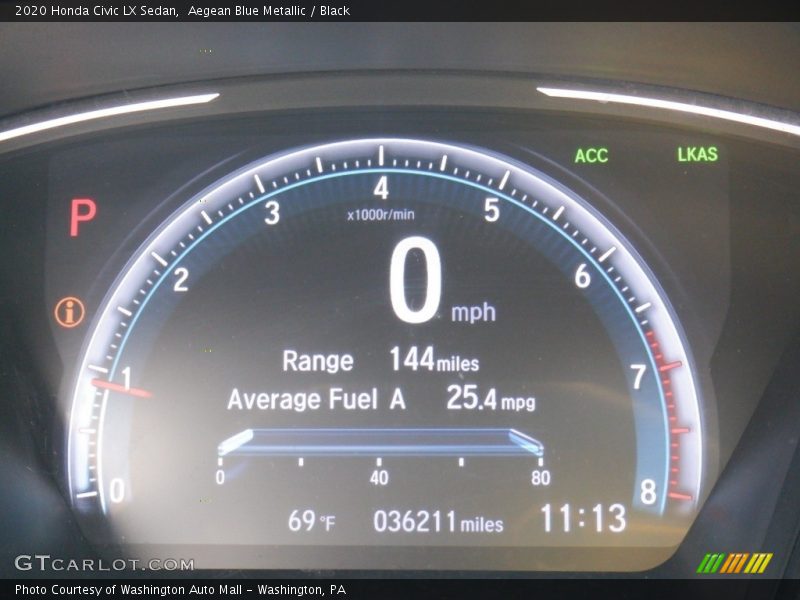 Aegean Blue Metallic / Black 2020 Honda Civic LX Sedan