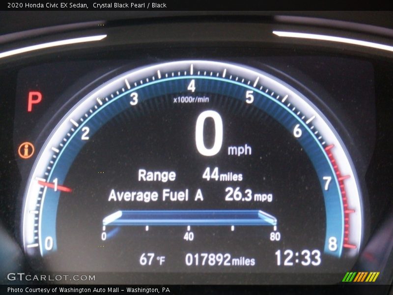 Crystal Black Pearl / Black 2020 Honda Civic EX Sedan