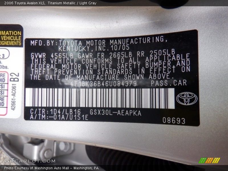 Titanium Metallic / Light Gray 2006 Toyota Avalon XLS
