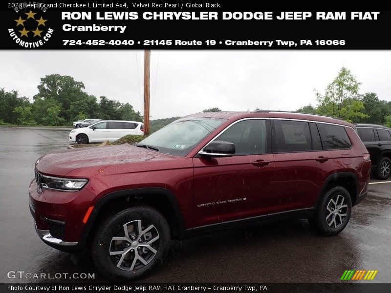 Velvet Red Pearl / Global Black 2023 Jeep Grand Cherokee L Limited 4x4