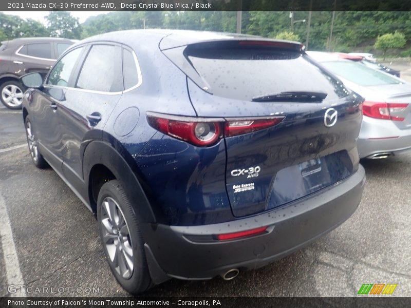 Deep Crystal Blue Mica / Black 2021 Mazda CX-30 Preferred AWD