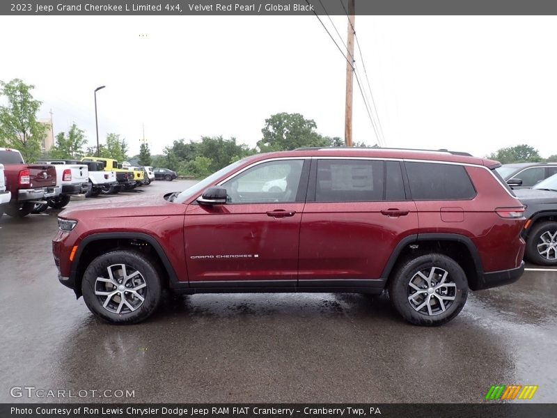 Velvet Red Pearl / Global Black 2023 Jeep Grand Cherokee L Limited 4x4