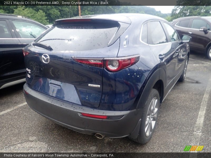 Deep Crystal Blue Mica / Black 2021 Mazda CX-30 Preferred AWD