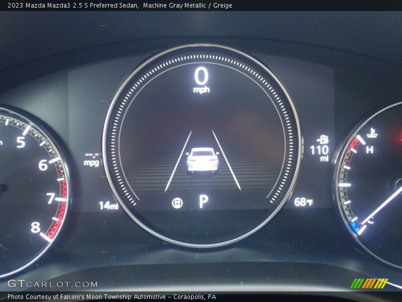 Machine Gray Metallic / Greige 2023 Mazda Mazda3 2.5 S Preferred Sedan