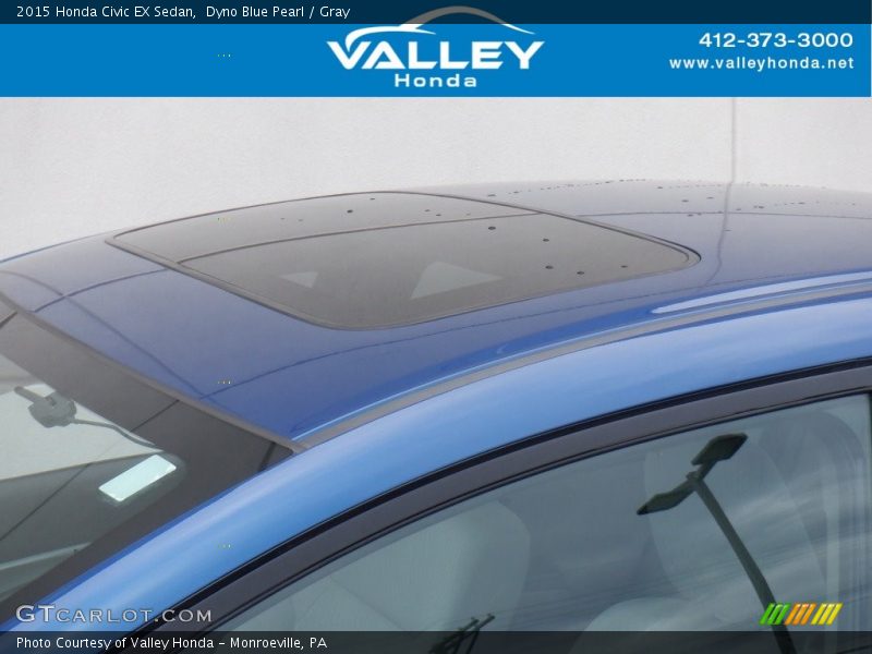 Dyno Blue Pearl / Gray 2015 Honda Civic EX Sedan