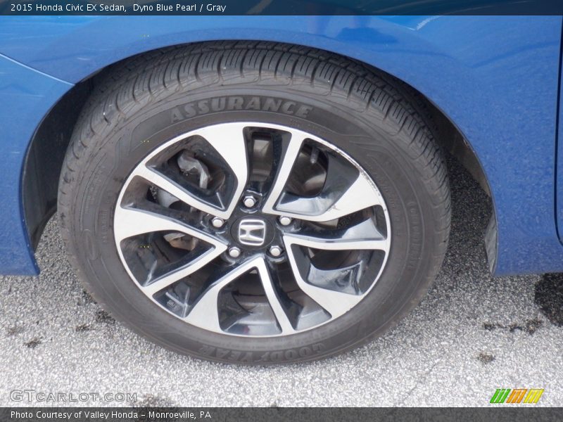 Dyno Blue Pearl / Gray 2015 Honda Civic EX Sedan