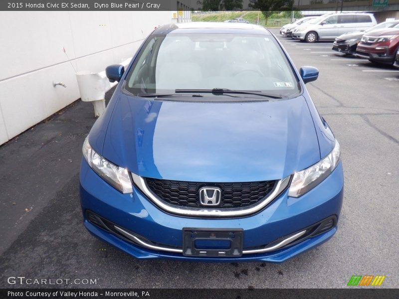 Dyno Blue Pearl / Gray 2015 Honda Civic EX Sedan