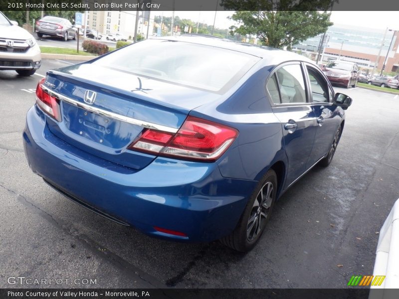 Dyno Blue Pearl / Gray 2015 Honda Civic EX Sedan