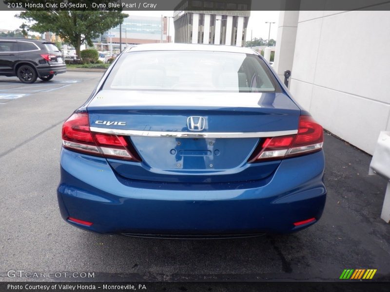 Dyno Blue Pearl / Gray 2015 Honda Civic EX Sedan