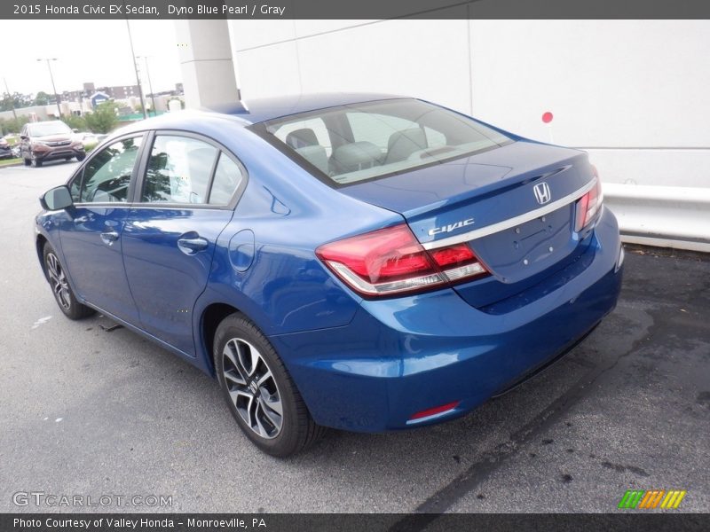 Dyno Blue Pearl / Gray 2015 Honda Civic EX Sedan
