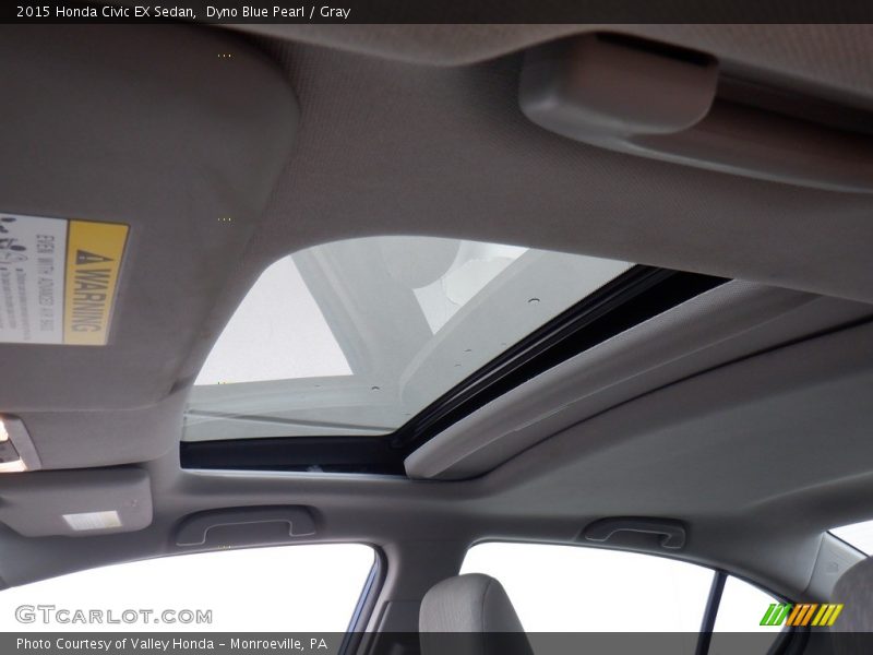 Dyno Blue Pearl / Gray 2015 Honda Civic EX Sedan