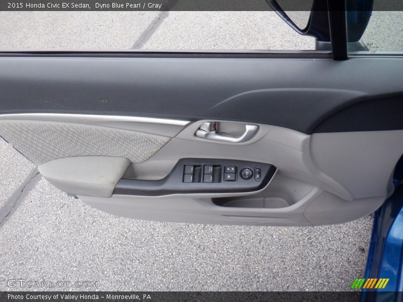 Dyno Blue Pearl / Gray 2015 Honda Civic EX Sedan