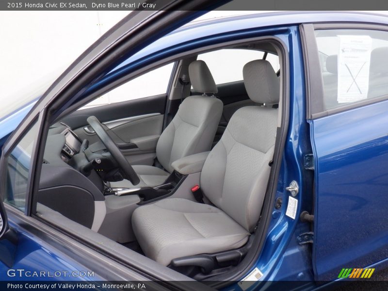 Dyno Blue Pearl / Gray 2015 Honda Civic EX Sedan
