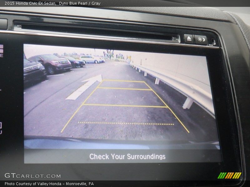 Dyno Blue Pearl / Gray 2015 Honda Civic EX Sedan