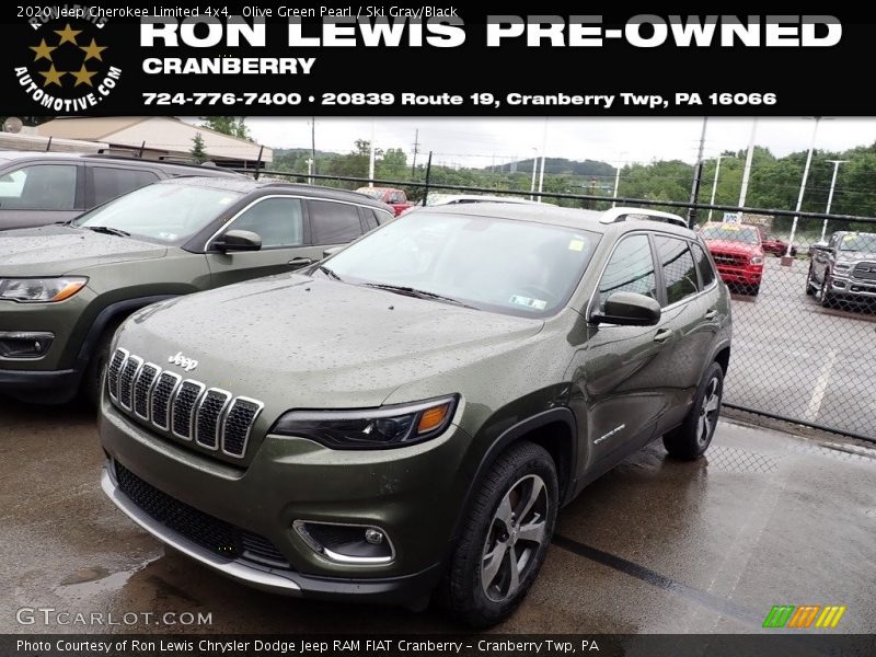 Olive Green Pearl / Ski Gray/Black 2020 Jeep Cherokee Limited 4x4