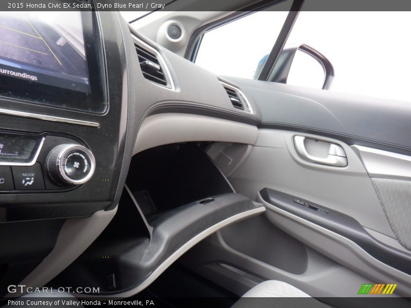 Dyno Blue Pearl / Gray 2015 Honda Civic EX Sedan