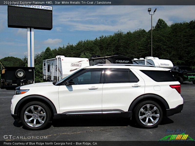Star White Metallic Tri-Coat / Sandstone 2020 Ford Explorer Platinum 4WD
