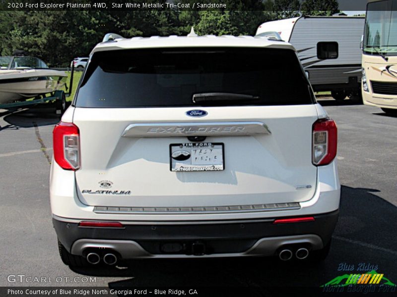 Star White Metallic Tri-Coat / Sandstone 2020 Ford Explorer Platinum 4WD