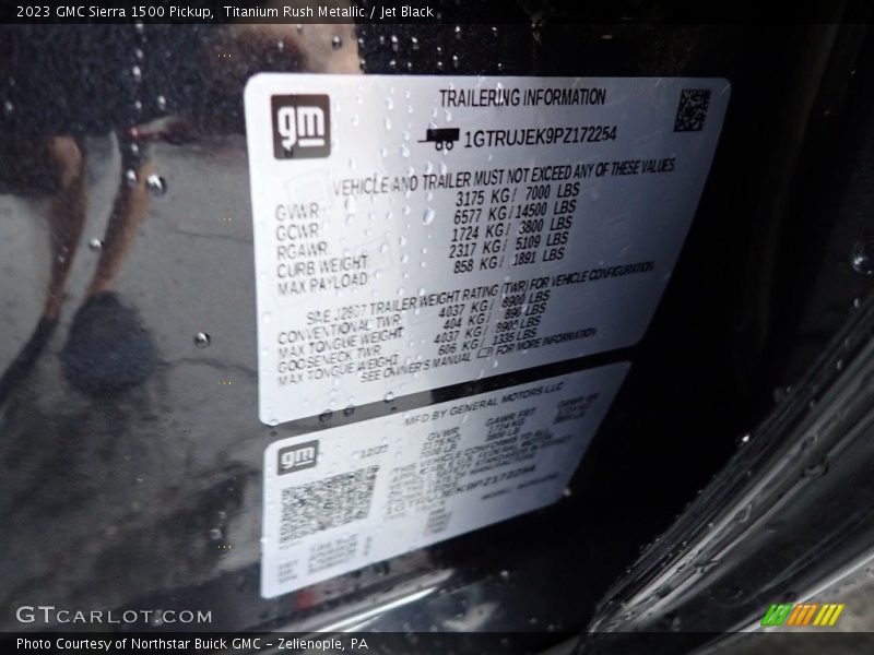 Titanium Rush Metallic / Jet Black 2023 GMC Sierra 1500 Pickup