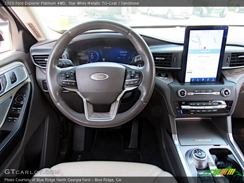 Star White Metallic Tri-Coat / Sandstone 2020 Ford Explorer Platinum 4WD