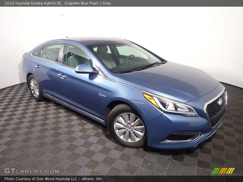 Graphite Blue Pearl / Gray 2016 Hyundai Sonata Hybrid SE