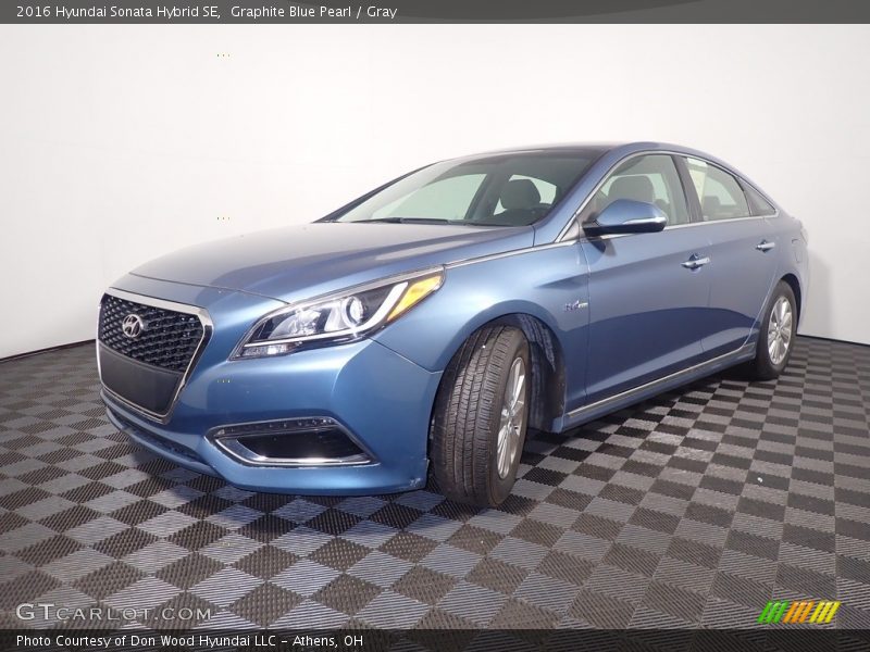 Graphite Blue Pearl / Gray 2016 Hyundai Sonata Hybrid SE