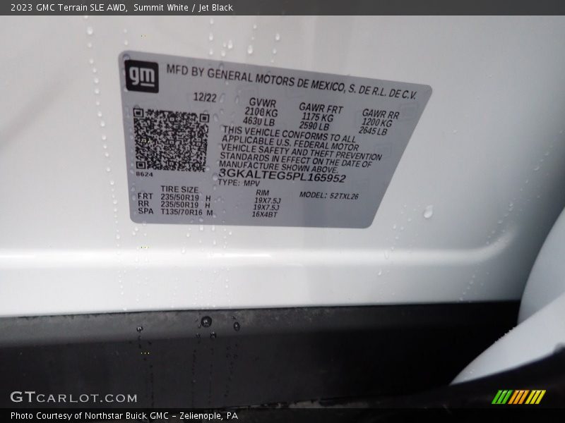 Summit White / Jet Black 2023 GMC Terrain SLE AWD