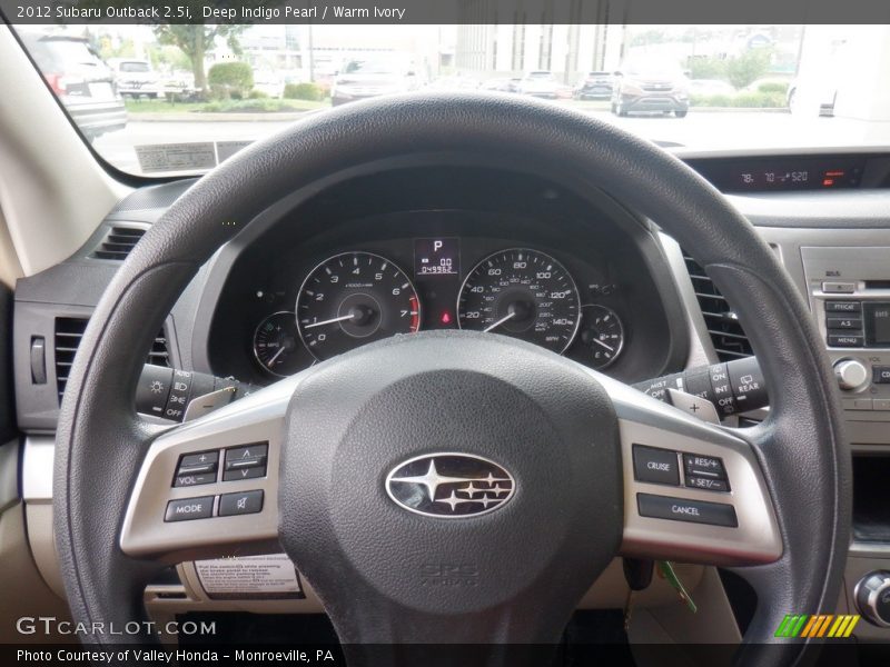 Deep Indigo Pearl / Warm Ivory 2012 Subaru Outback 2.5i