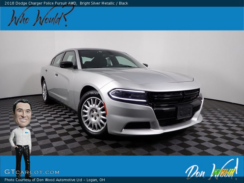 Bright Silver Metallic / Black 2018 Dodge Charger Police Pursuit AWD