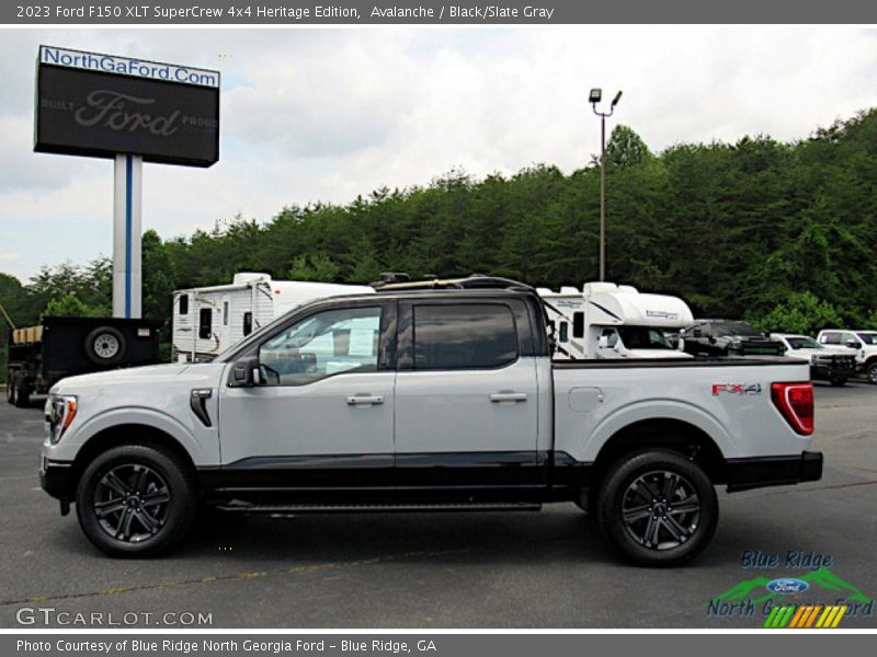 Avalanche / Black/Slate Gray 2023 Ford F150 XLT SuperCrew 4x4 Heritage Edition