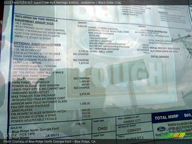  2023 F150 XLT SuperCrew 4x4 Heritage Edition Window Sticker