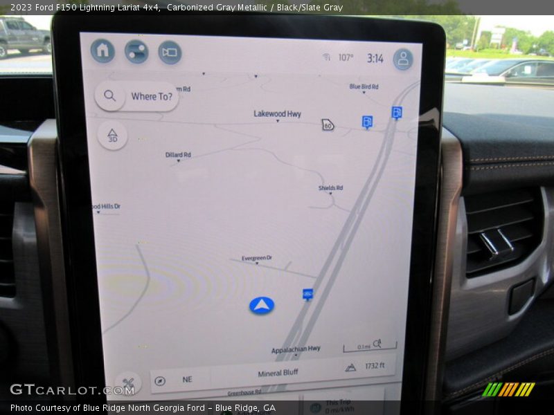 Navigation of 2023 F150 Lightning Lariat 4x4