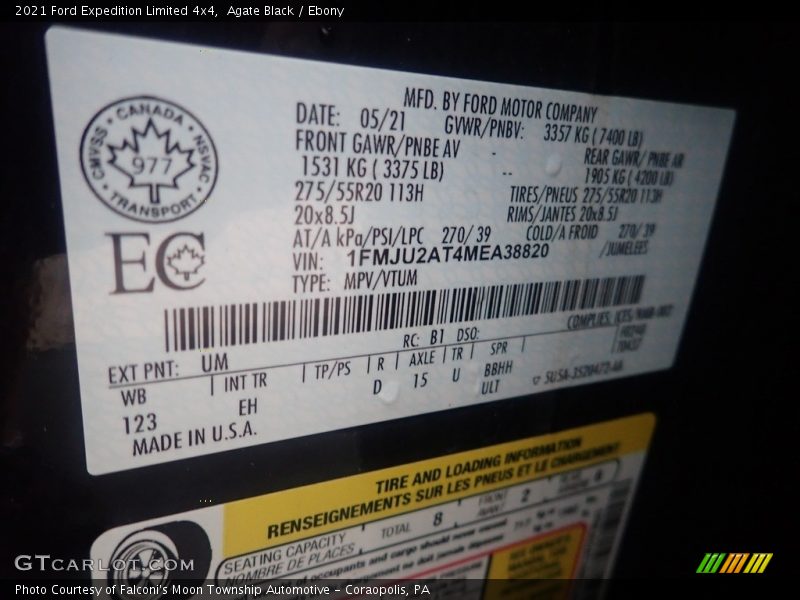 Agate Black / Ebony 2021 Ford Expedition Limited 4x4