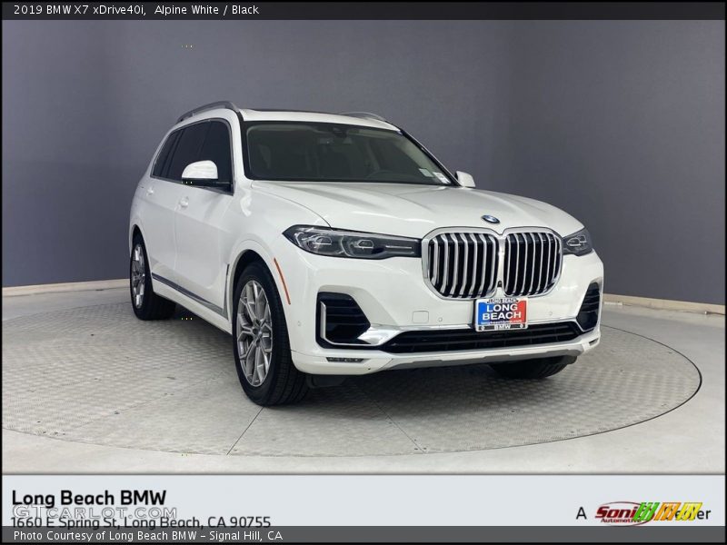 Alpine White / Black 2019 BMW X7 xDrive40i